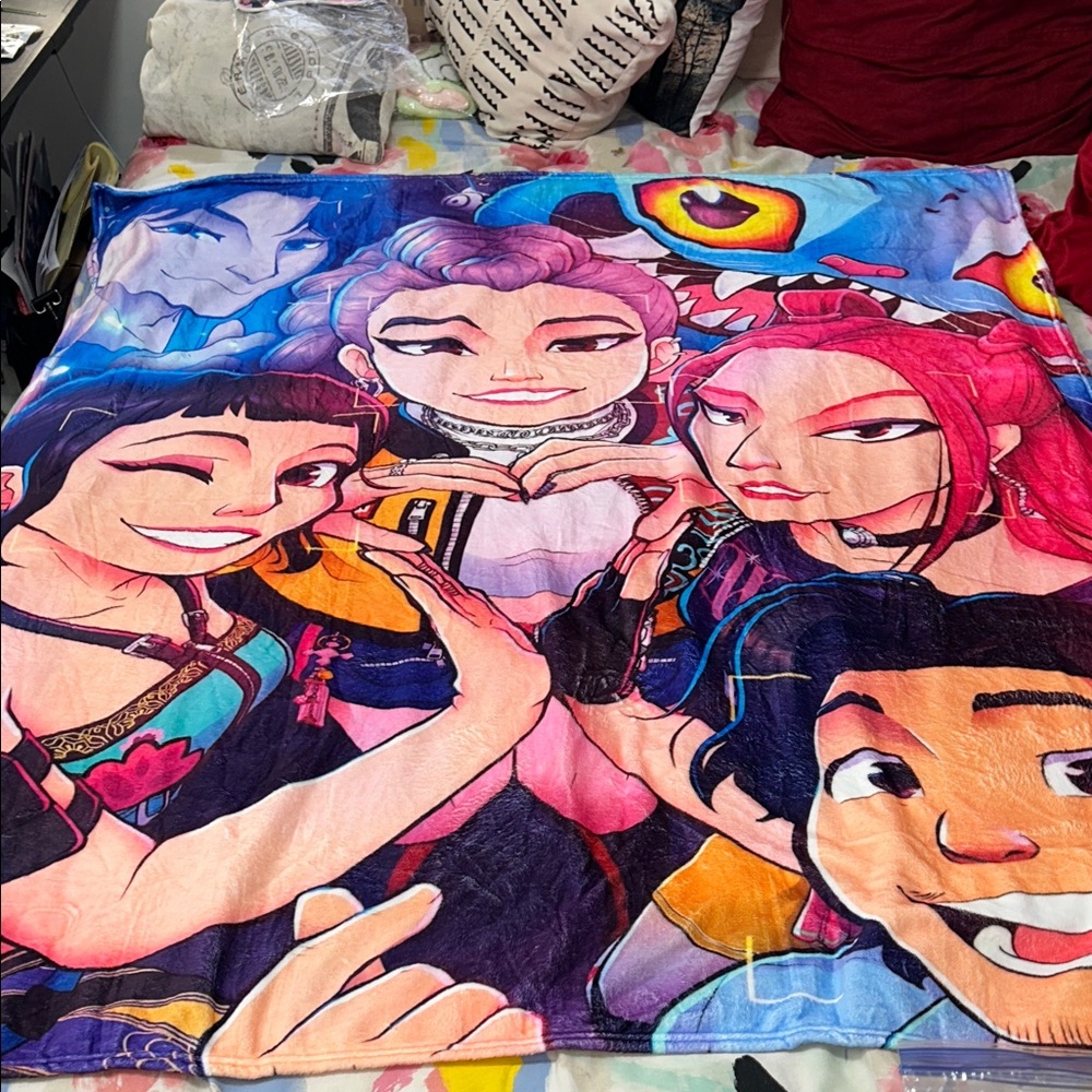 Vibrant Multicolor Anime Throw Blanket